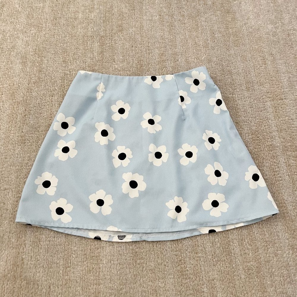Princess Polly  Floral Mini Skirt US 0 Blue